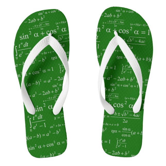 Funny Mathematics Equations Chalkboard Mathematik  Flip Flops (Fußbett)