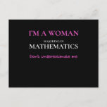 Funny Mathematics Major Gift Women Math Degree Bir Postkarte<br><div class="desc">Great,  unique t-shirt makes the best gift for a female math major. Whether she's getting her bachelor's or master's degree,  she will love this t-shirt.</div>