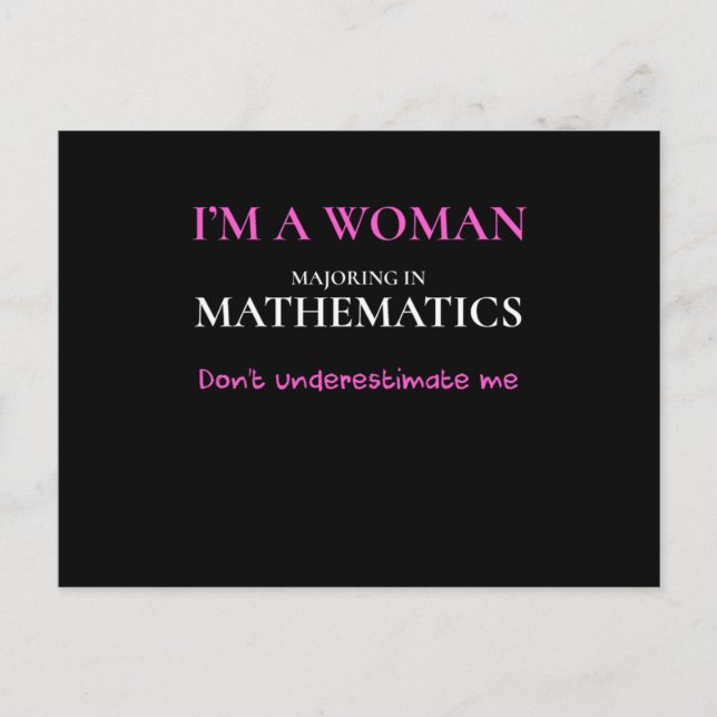 Funny Mathematics Major Gift Women Math Degree Bir Postkarte (Vorderseite)