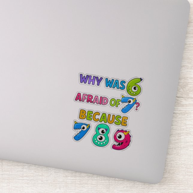 Funny Maths Joke Sticker for Kids Number Day UK (Détail)
