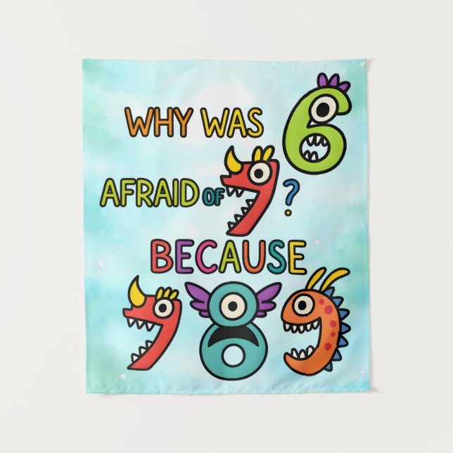 Funny Maths Numbers Joke Poster for Kids Wandteppich (Vorderseite)