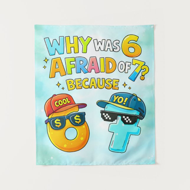 Funny Maths Numbers Joke Poster for Kids Wandteppich (Vorderseite)