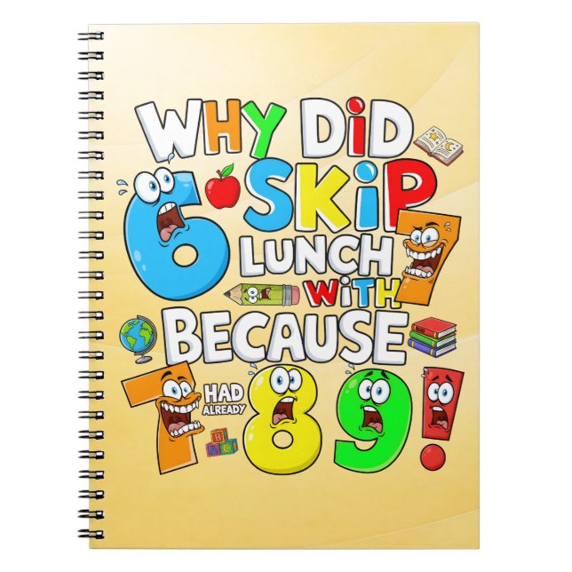 Funny Maths Numbers Notebook for Primary School Notizblock (Vorderseite)