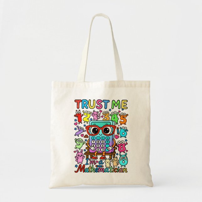 Funny Maths Numbers Tote Bag for School (Devant)