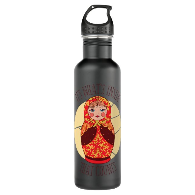Funny Matryoshka Russische Nesting Dolls Edelstahlflasche (Vorderseite)