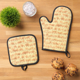 Funny Matzo Passover Hanukkah 4Sarah Ofenhandschuh & Topflappen-Set