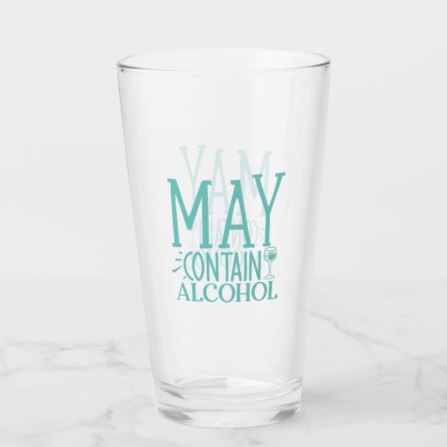 Funny - May enthält Alkohol Glas (Vorderseite)