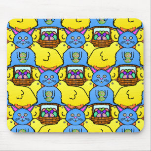 Funny MC Ostersonnige Chicks TessellPattern Mousepad