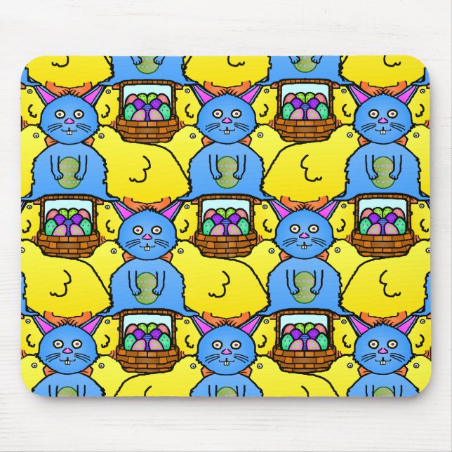 Funny MC Ostersonnige Chicks TessellPattern Mousepad (Vorne)