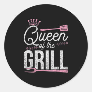 Funny Meat Barbecue Koch Frauen Geschenk geräucher Runder Aufkleber