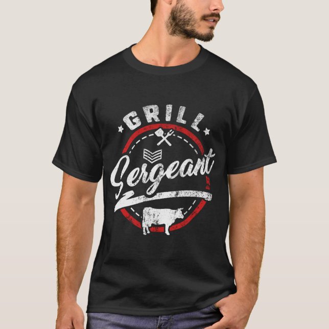 Funny Meat Rauchen Matching Shirts Grill Sergeant (Vorderseite)