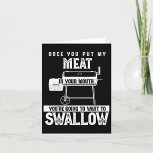 Funny Meat Smoke Grillen Party Grillen Rauchen Pig Karte