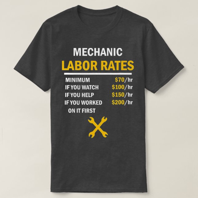 Funny Mechanic stündliche Spendensätze (3) T-Shirt (Design vorne)