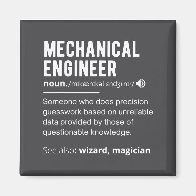 Funny Mechanical Engineer Definition Engineering  Magnet (Vorne)
