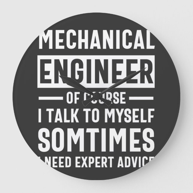 Funny Mechanical  Engineer Gift Große Wanduhr (Vorderseite)