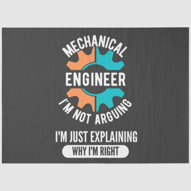Funny Mechanical Engineer, Mechanical Engineering Seidenpapier (Vorderseite)