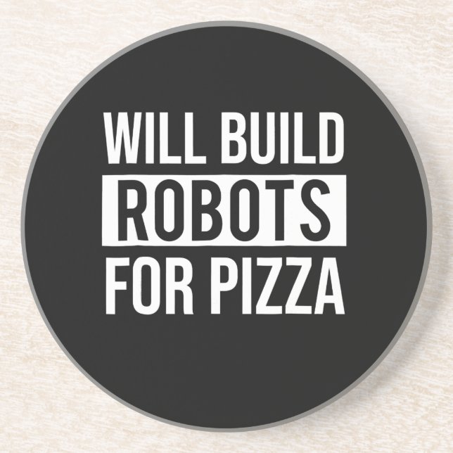 Funny Mechanical Engineering Robots Pizza Robotics Getränkeuntersetzer (Vorne)