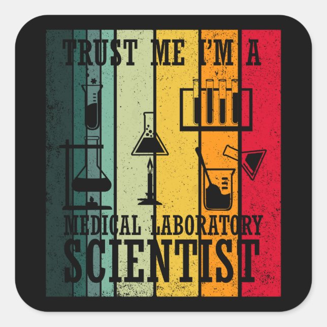 Funny Medical Labrador Tech Wissenschaftler Spaß Quadratischer Aufkleber (Vorderseite)