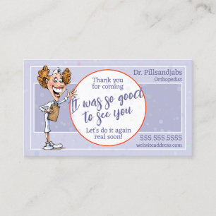 Funny Medical Termin Erinnerung Happy Nurse Visitenkarte