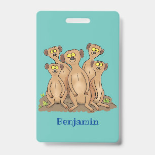 Funny meerkat Cartoon Illustration Ausweis