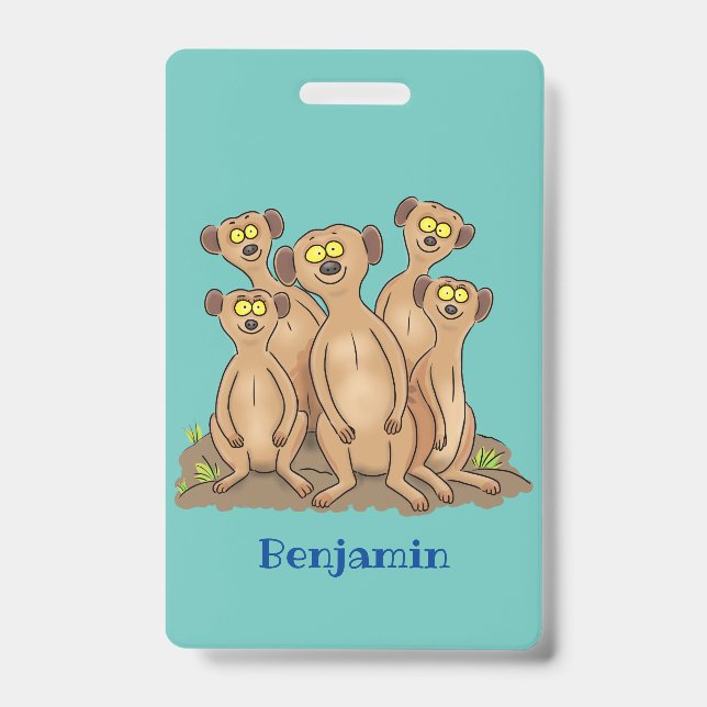 Funny meerkat Cartoon Illustration Ausweis (Vorderseite)