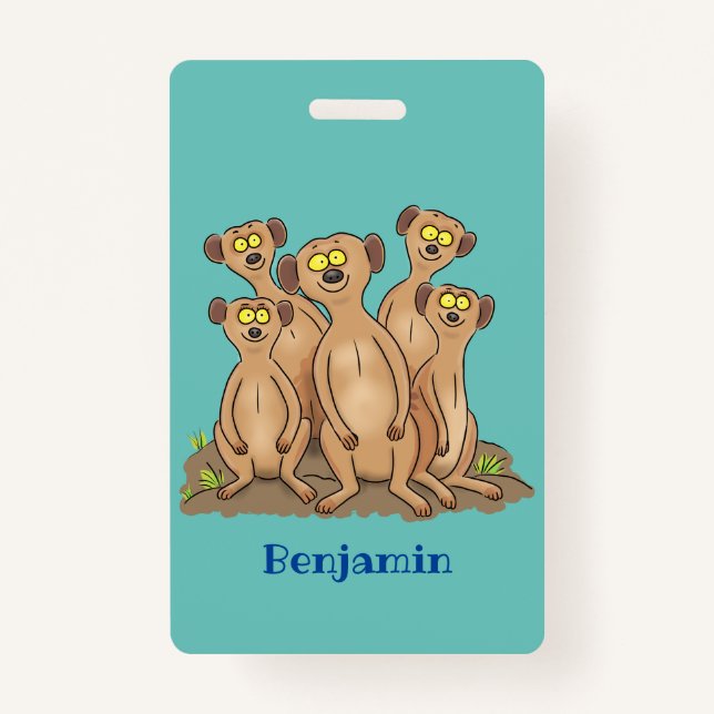 Funny meerkat Cartoon Illustration Ausweis (Vorderseite)