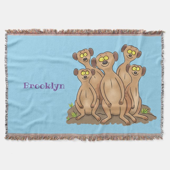 Funny meerkat Cartoon Illustration Decke (Vorderseite)
