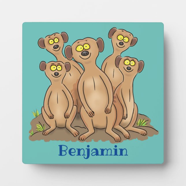 Funny meerkat Cartoon Illustration Fotoplatte (Vorderseite)
