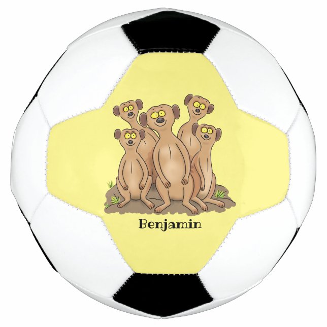 Funny meerkat Cartoon Illustration Fußball (Vorderseite)