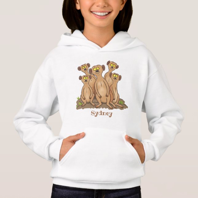 Funny meerkat Cartoon Illustration Hoodie (Vorderseite)