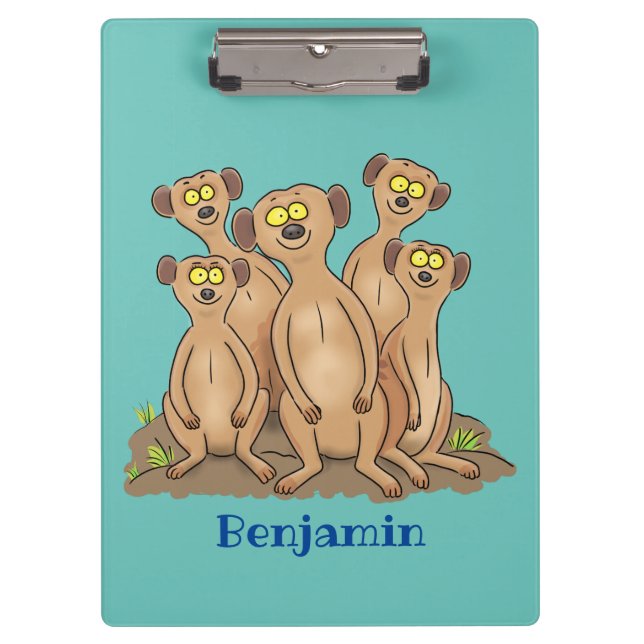 Funny meerkat Cartoon Illustration Klemmbrett (Vorderseite)