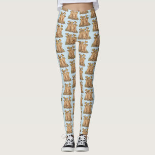 Funny meerkat Cartoon Illustration Leggings