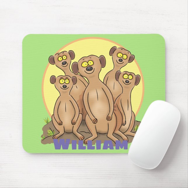 Funny meerkat Cartoon Illustration Mousepad (Mit Mouse)