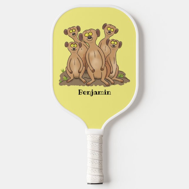 Funny meerkat Cartoon Illustration Pickleball Schläger (Vorderseite)
