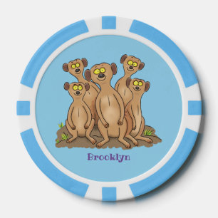 Funny meerkat Cartoon Illustration Pokerchips