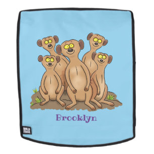 Funny meerkat Cartoon Illustration Rucksack