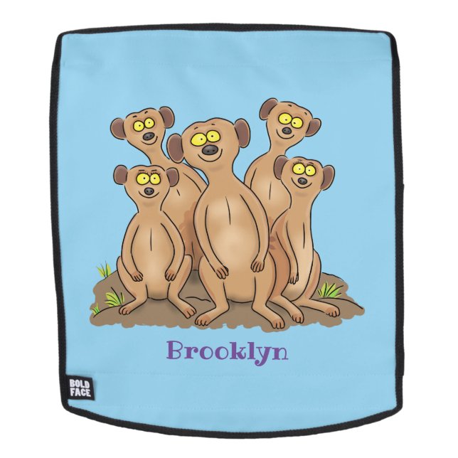 Funny meerkat Cartoon Illustration Rucksack (Abnehmbare Front)