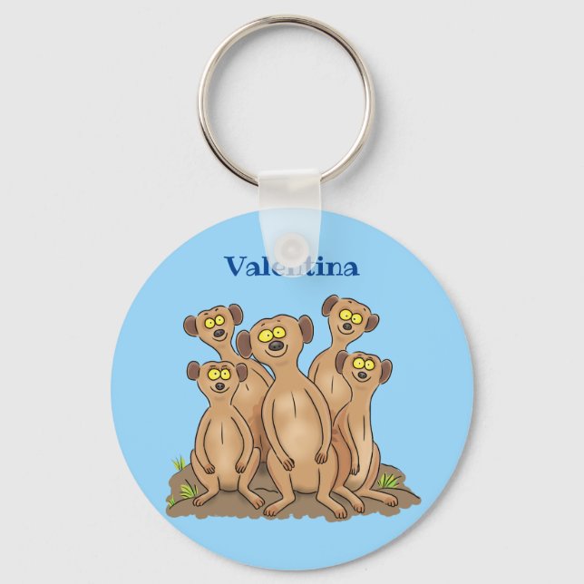 Funny meerkat Cartoon Illustration Schlüsselanhänger (Vorderseite)