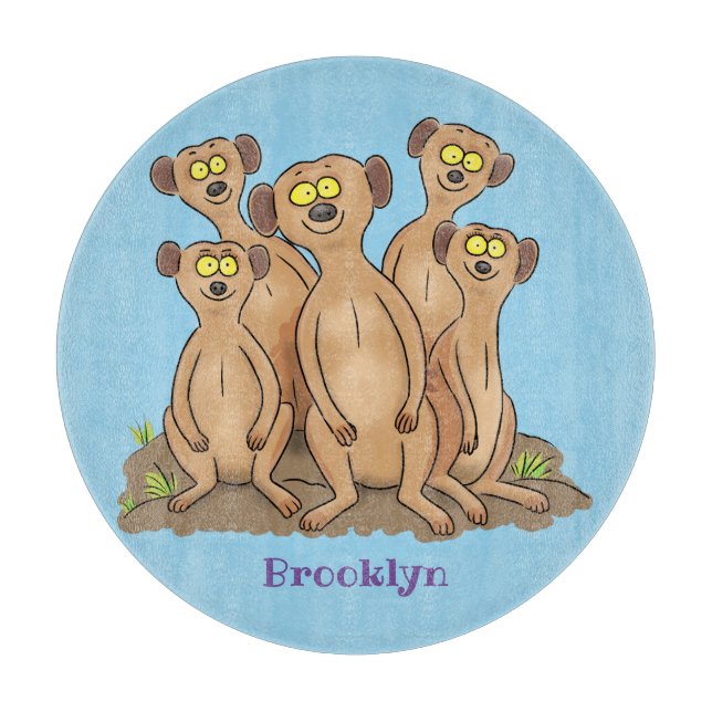 Funny meerkat Cartoon Illustration Schneidebrett (Vorderseite)