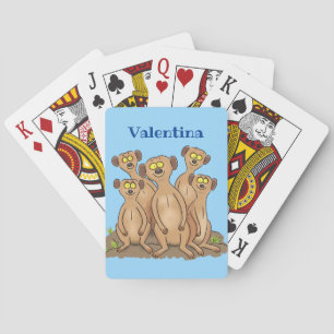 Funny meerkat Cartoon Illustration Spielkarten