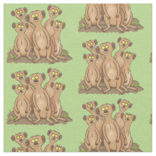 Funny meerkat Cartoon Illustration Stoff