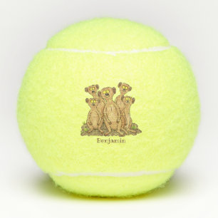 Funny meerkat Cartoon Illustration Tennisbälle