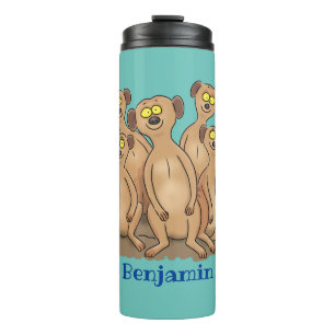 Funny meerkat Cartoon Illustration Thermosbecher