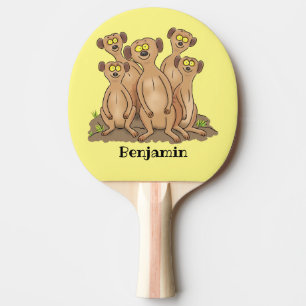 Funny meerkat Cartoon Illustration Tischtennis Schläger