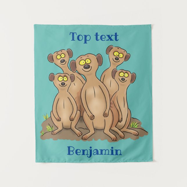 Funny meerkat Cartoon Illustration Wandteppich (Vorderseite)