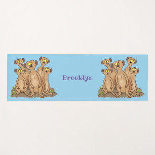 Funny meerkat Cartoon Illustration Yogamatte