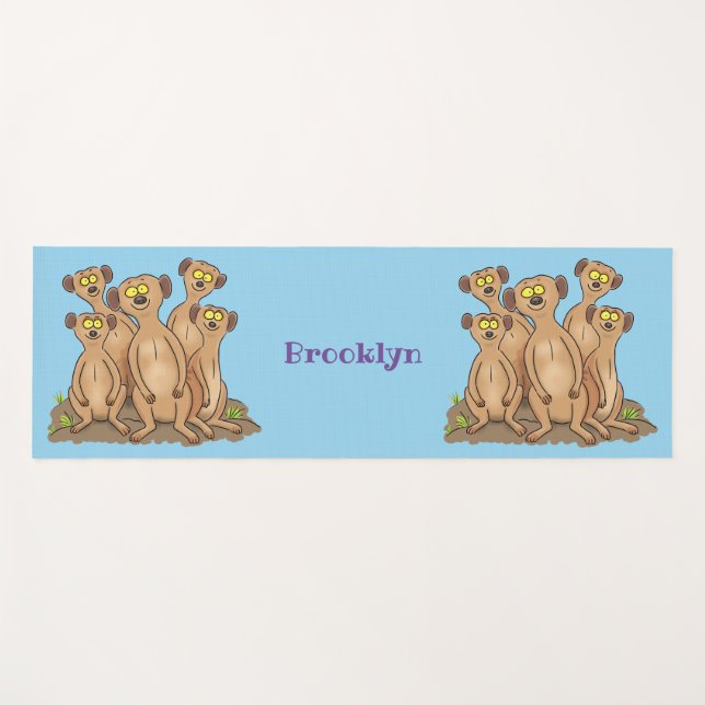 Funny meerkat Cartoon Illustration Yogamatte (Vorderseite (Horizontal))
