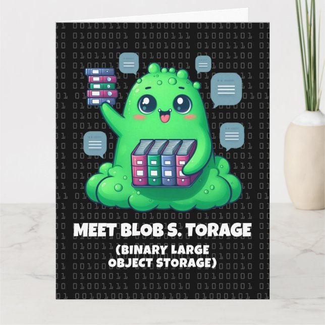 Funny Meet Blob S. Torage Binary Background Karte (Vorderseite)