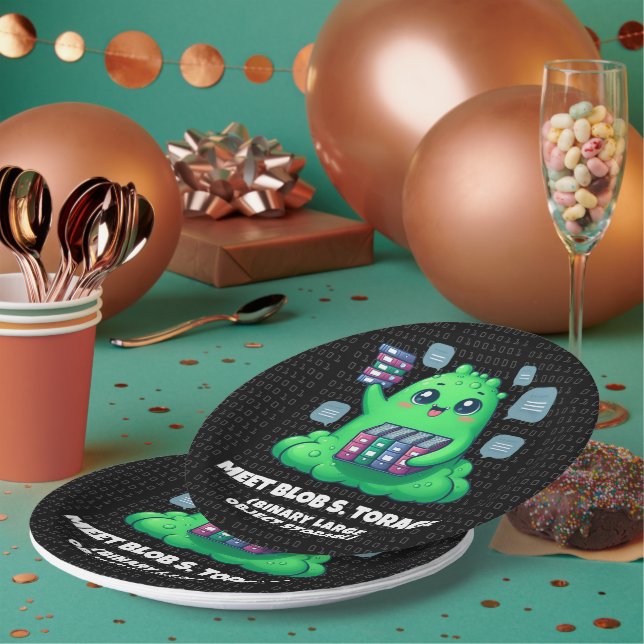 Funny Meet Blob S. Torage Binary Background Pappteller (Multi)