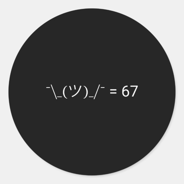 Funny Meh 67 Meme  Runder Aufkleber (Vorderseite)